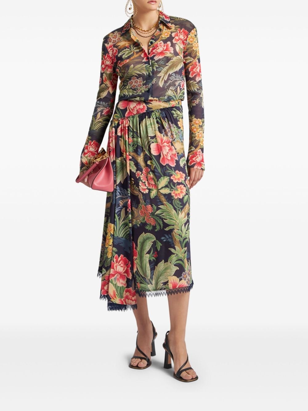 printed tulle shirt - 2