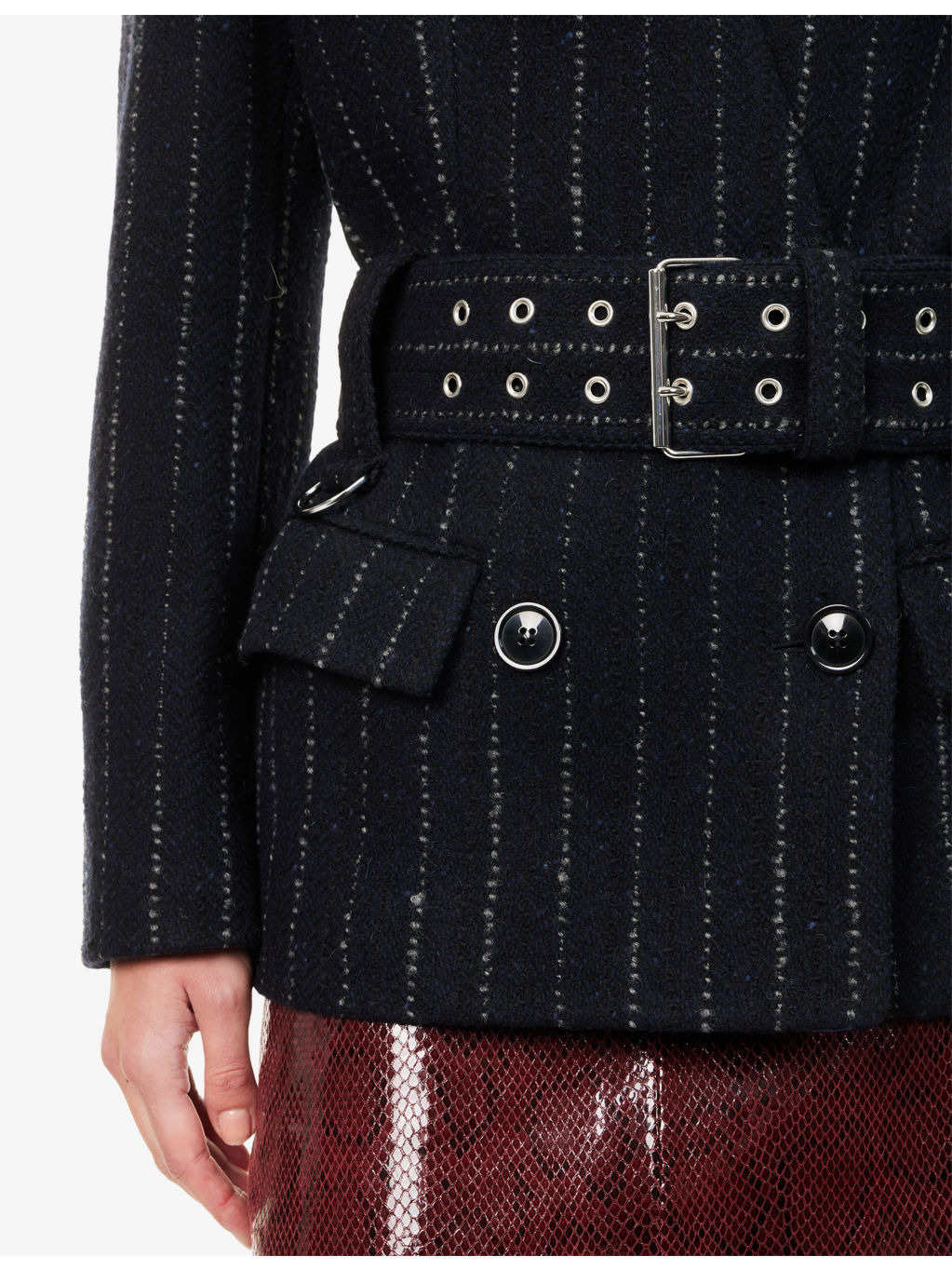 Atrium Fyma Pinstripe Brushed Wool Blazer - 5