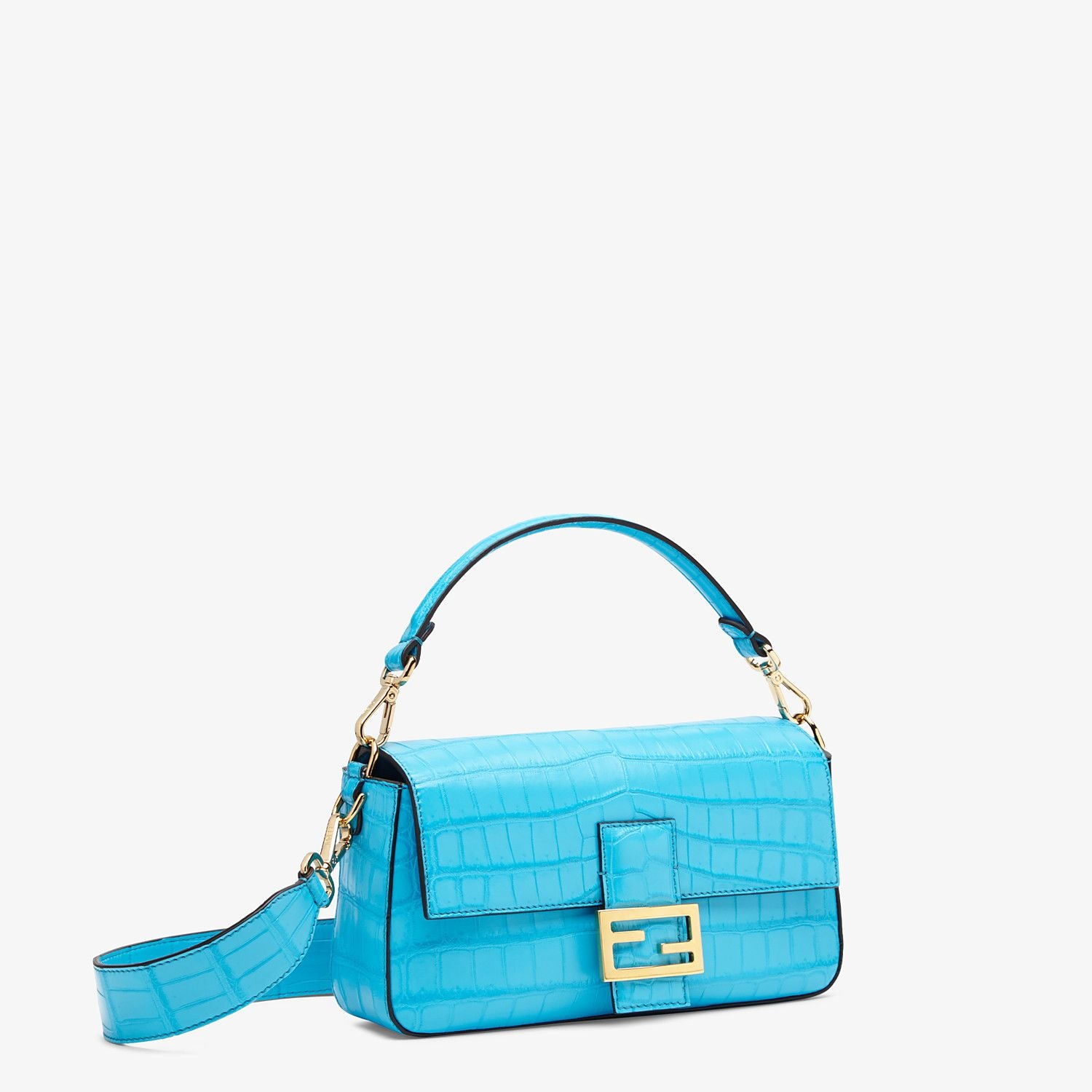 Light blue crocodile leather bag - 2