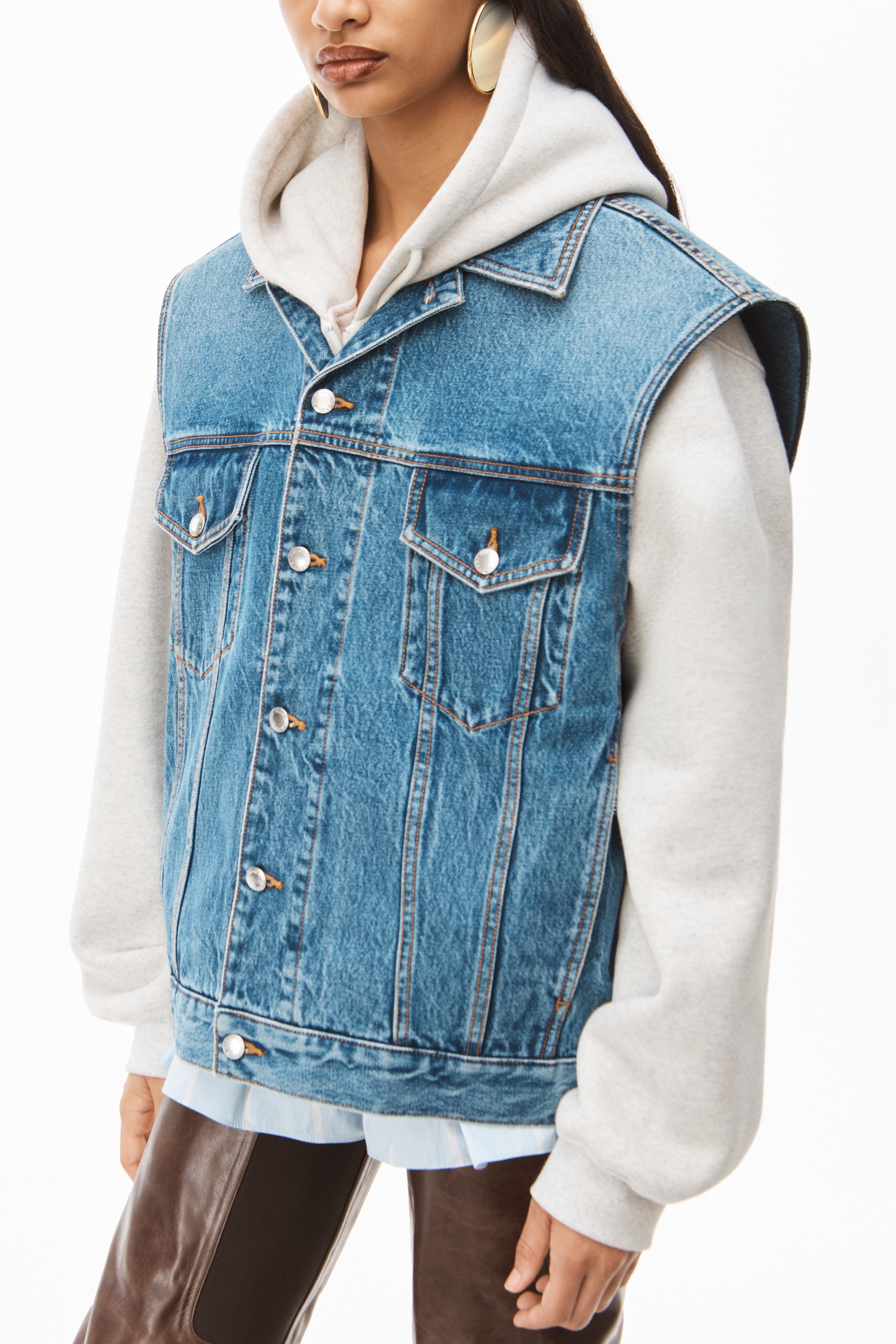 OVERSIZED VEST IN DENIM - 3