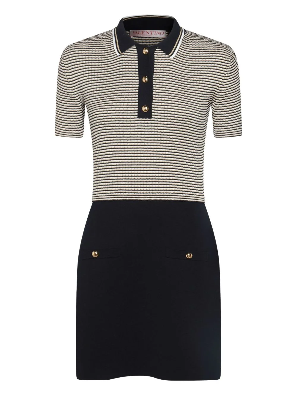striped polo mini-dress - 1