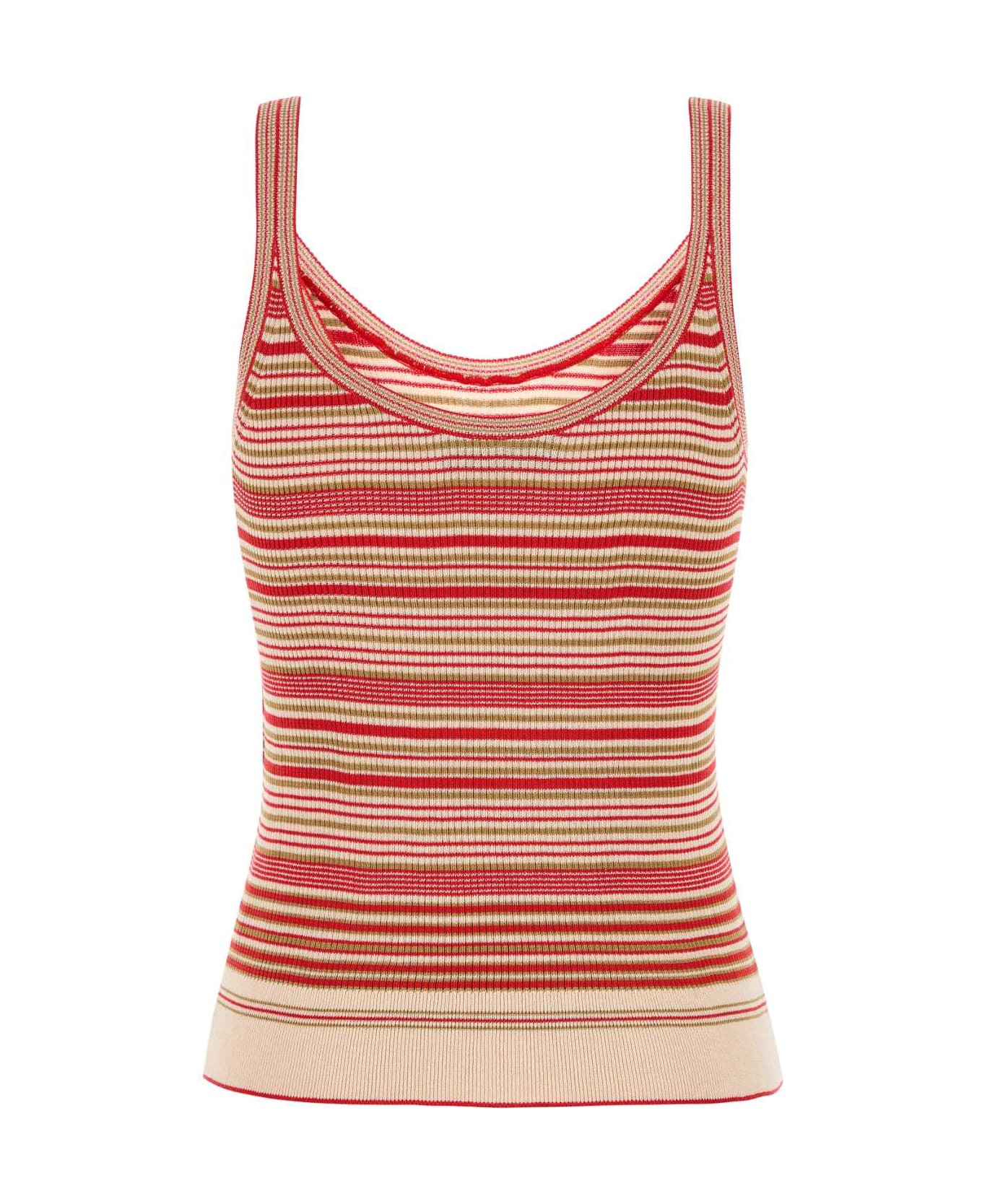Embroidered Silk Tank Top - 2