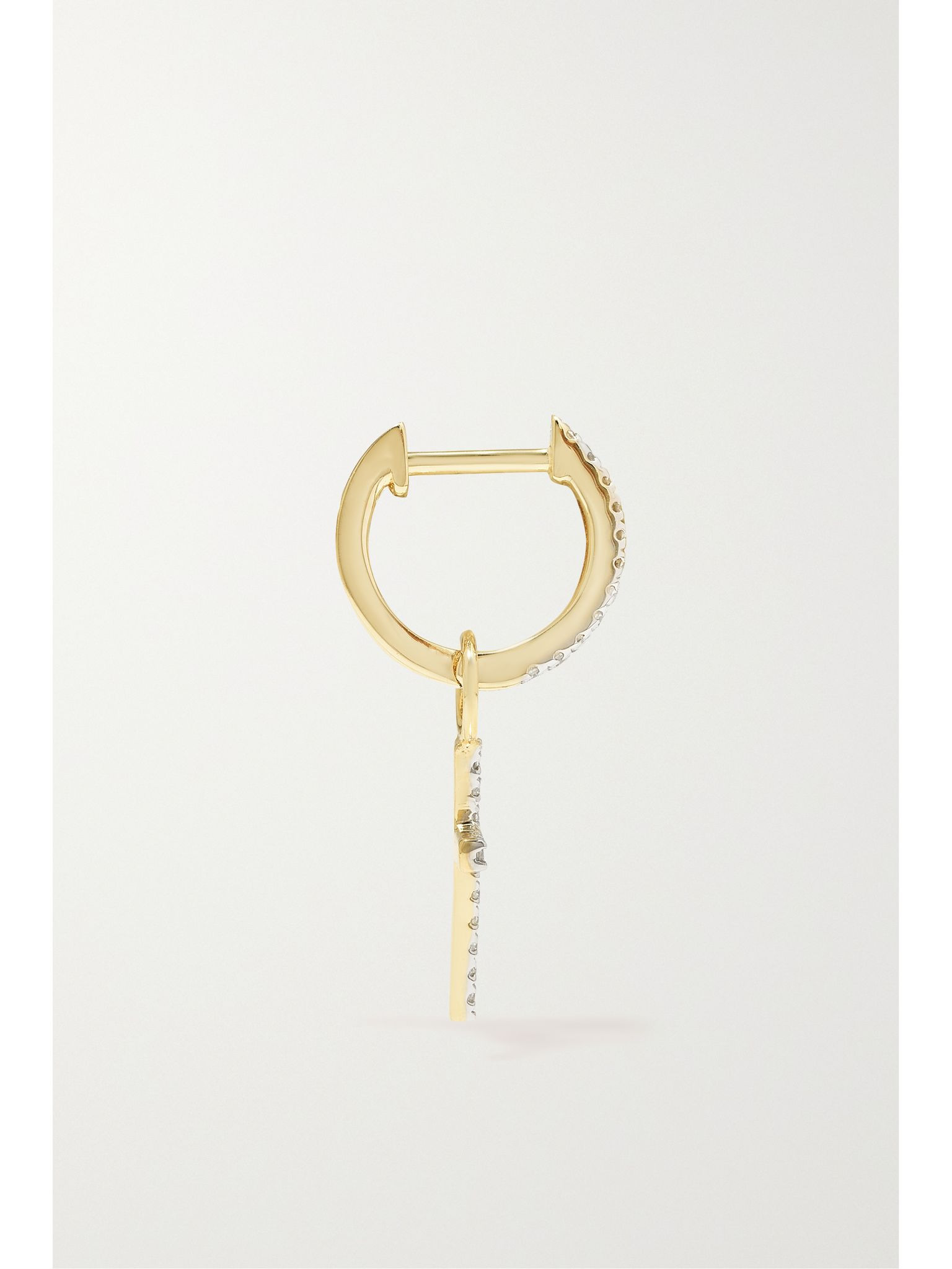 14-karat gold diamond hoop earrings Gold - 3
