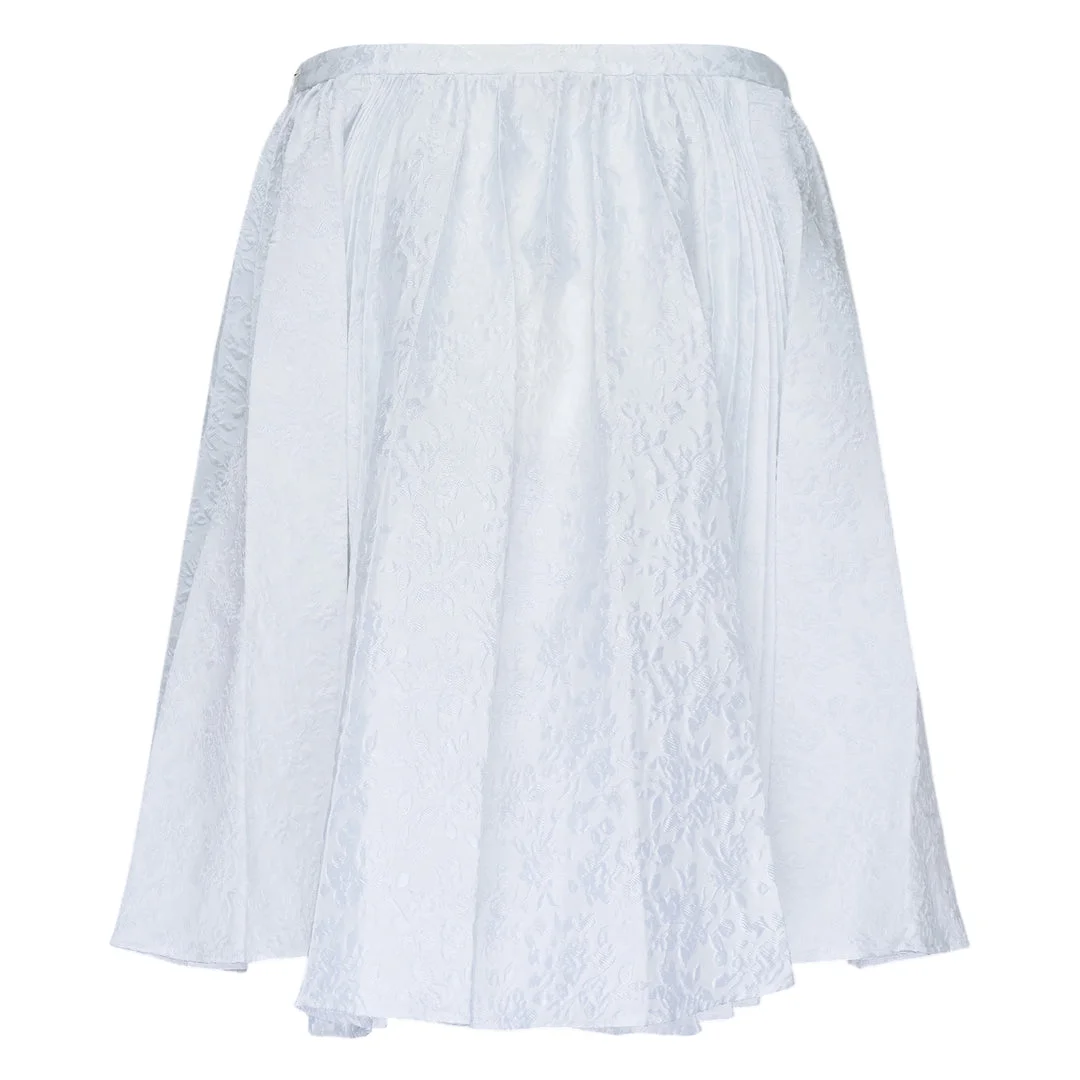 White Lace Pleated Skirt - 1