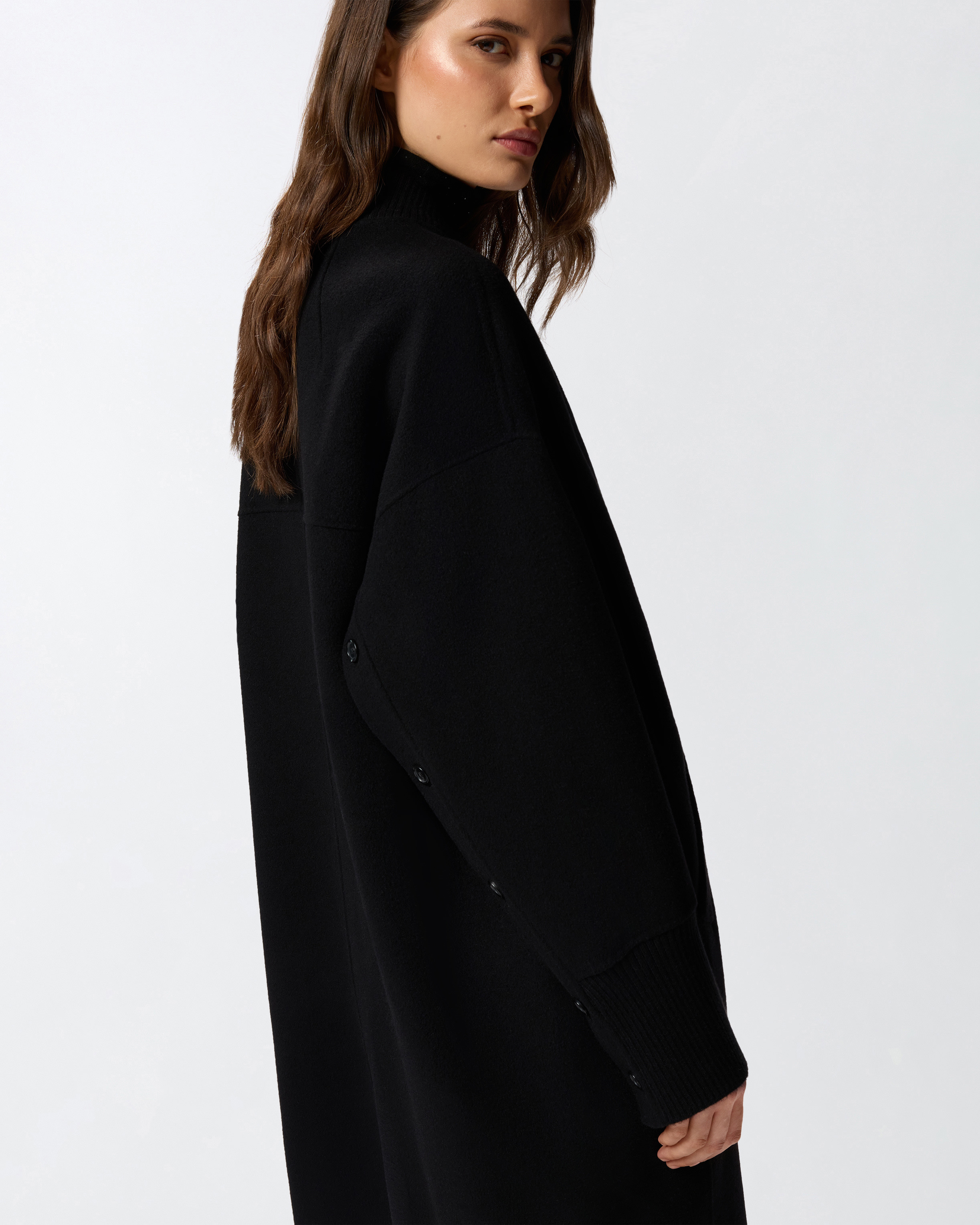 LONG DOUBLE CLOTH COAT - 5