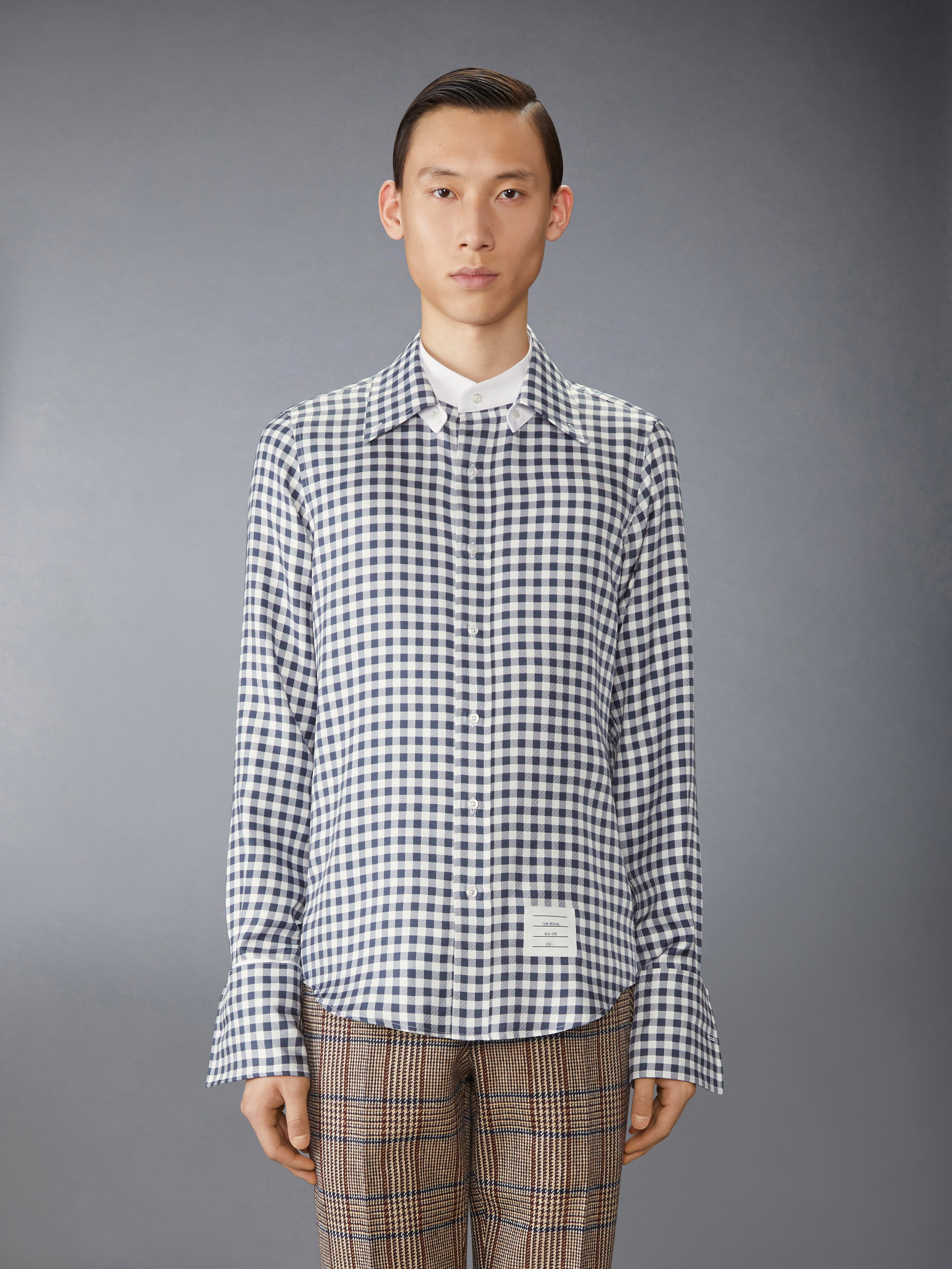 SILK TWILL GINGHAM SHIRT - 4