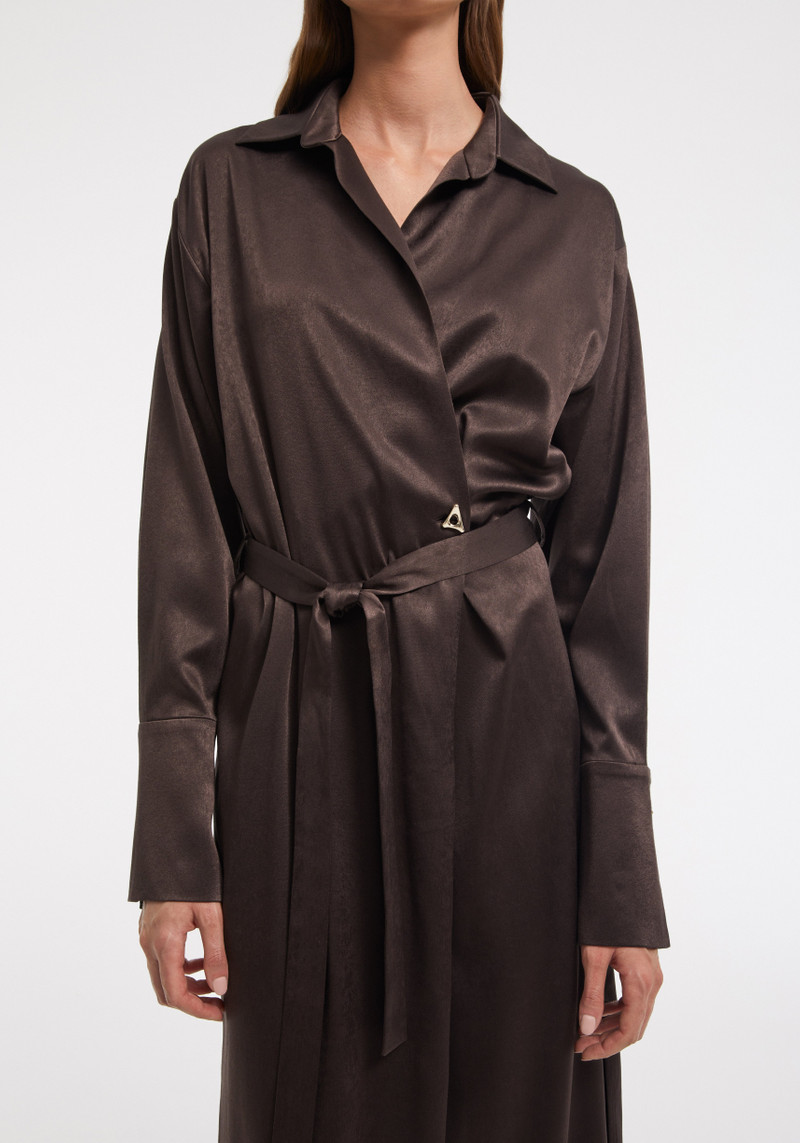 FARA Satin wrap maxi dress 3