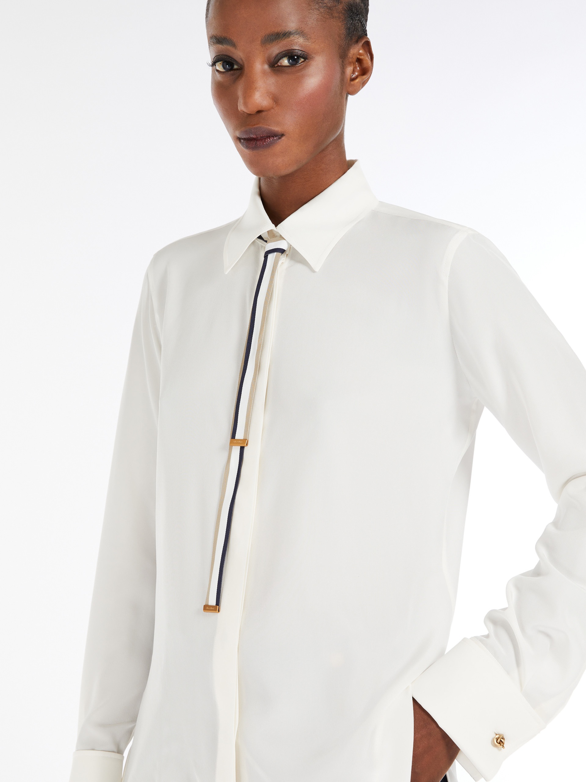 APOLLO Silk shirt with bow tie - 5