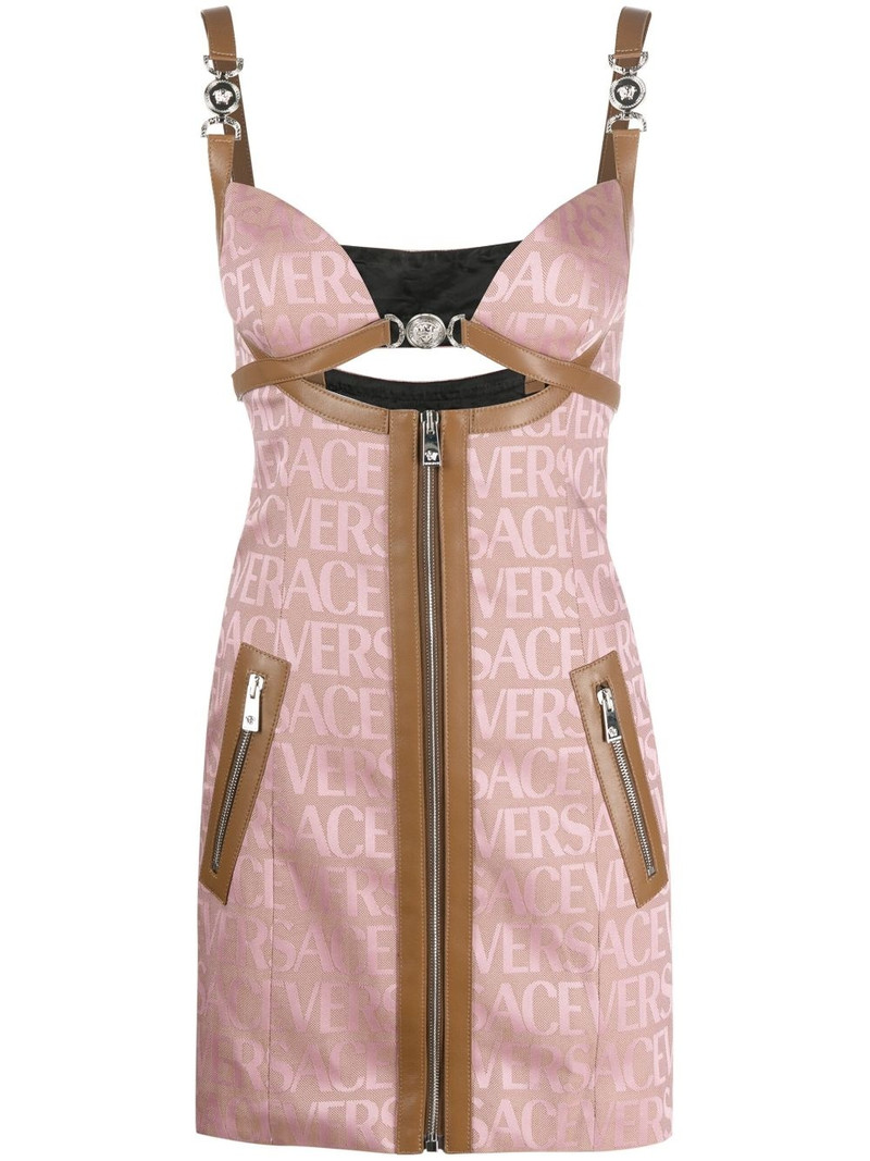 logo-jacquard cut-out minidress 1