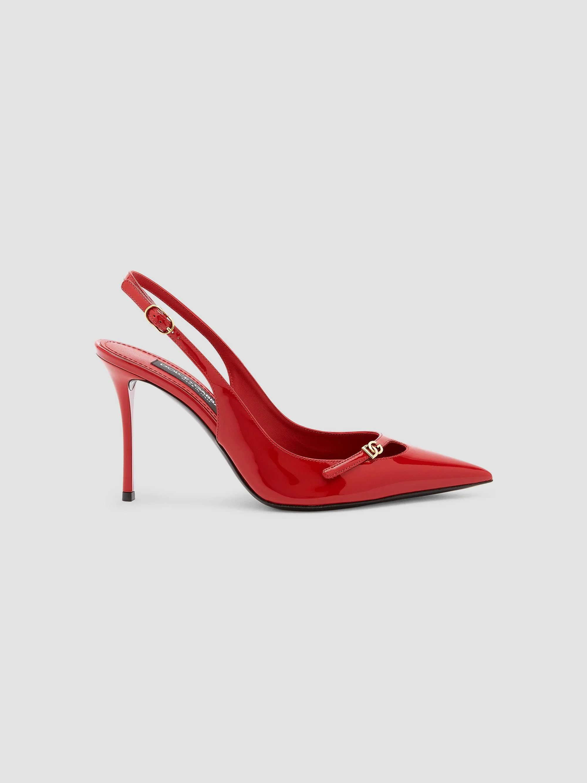 Women's Vernice 90MM Leather Stiletto Slingback Pumps - Rosso - 1