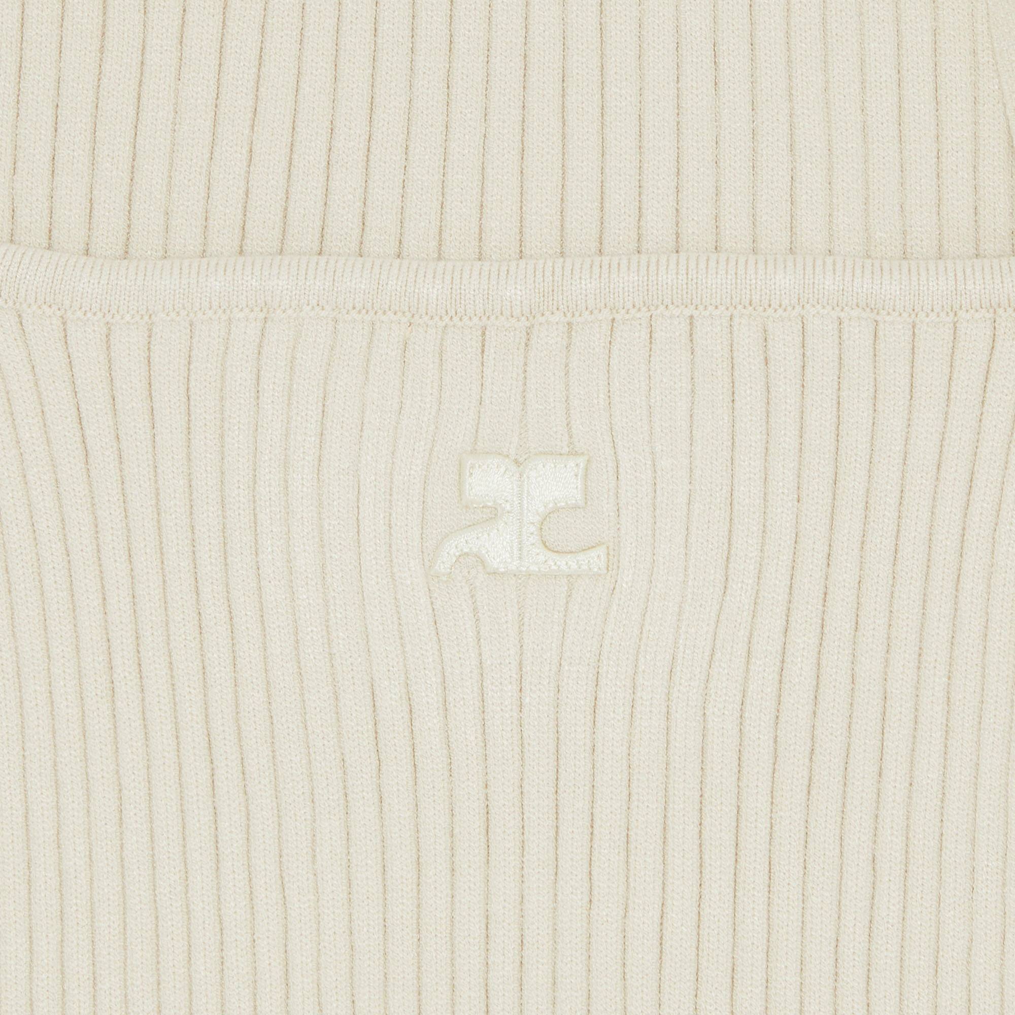 Courrèges Holistic Rib Knit Tank Top 'Oat Meal' - 3