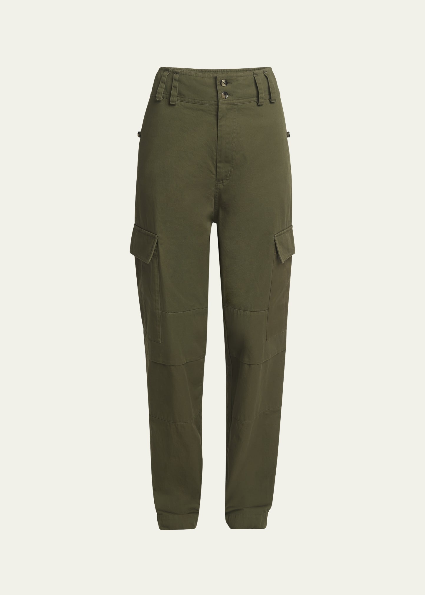 High-Rise Straight-Leg Cargo Trousers - 1