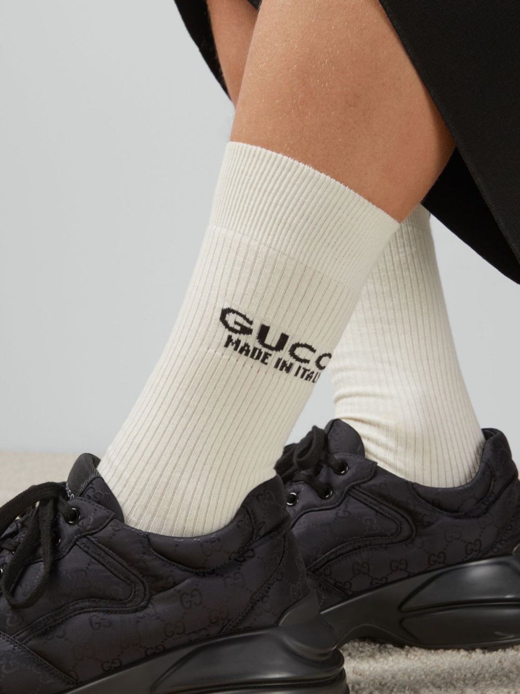 logo-jacquard ribbed socks - 3
