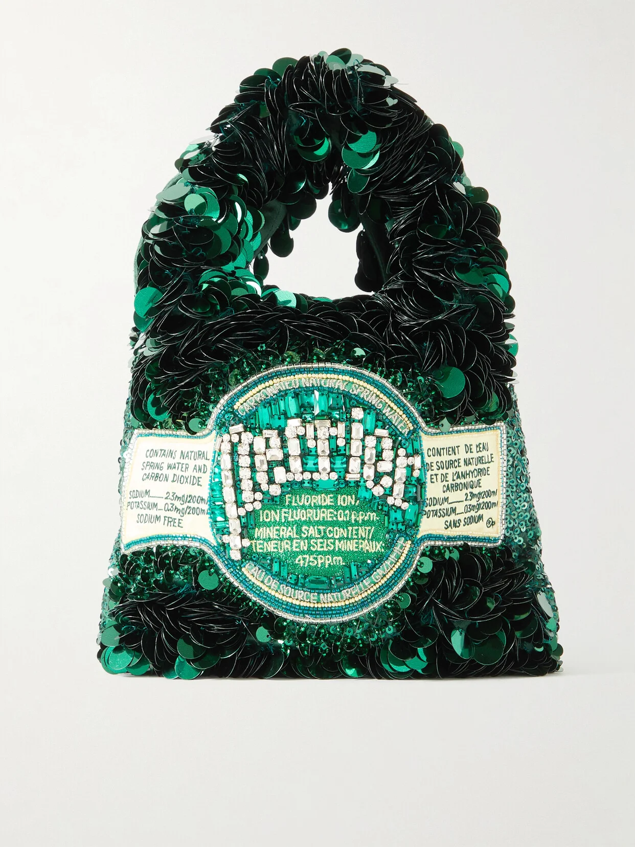 Perrier Embellished Embroidered Recycled-satin Tote - 1