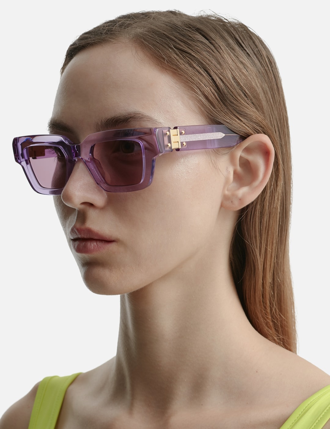 HINGE ACETATE SQUARE SUNGLASSES - 4
