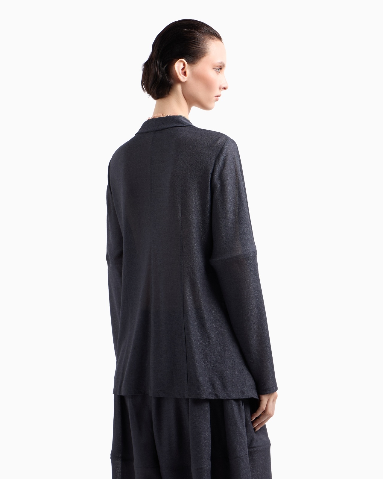 SINGLE-BREASTED JACKET IN LIGHT VISCOSE JERSEY - 2