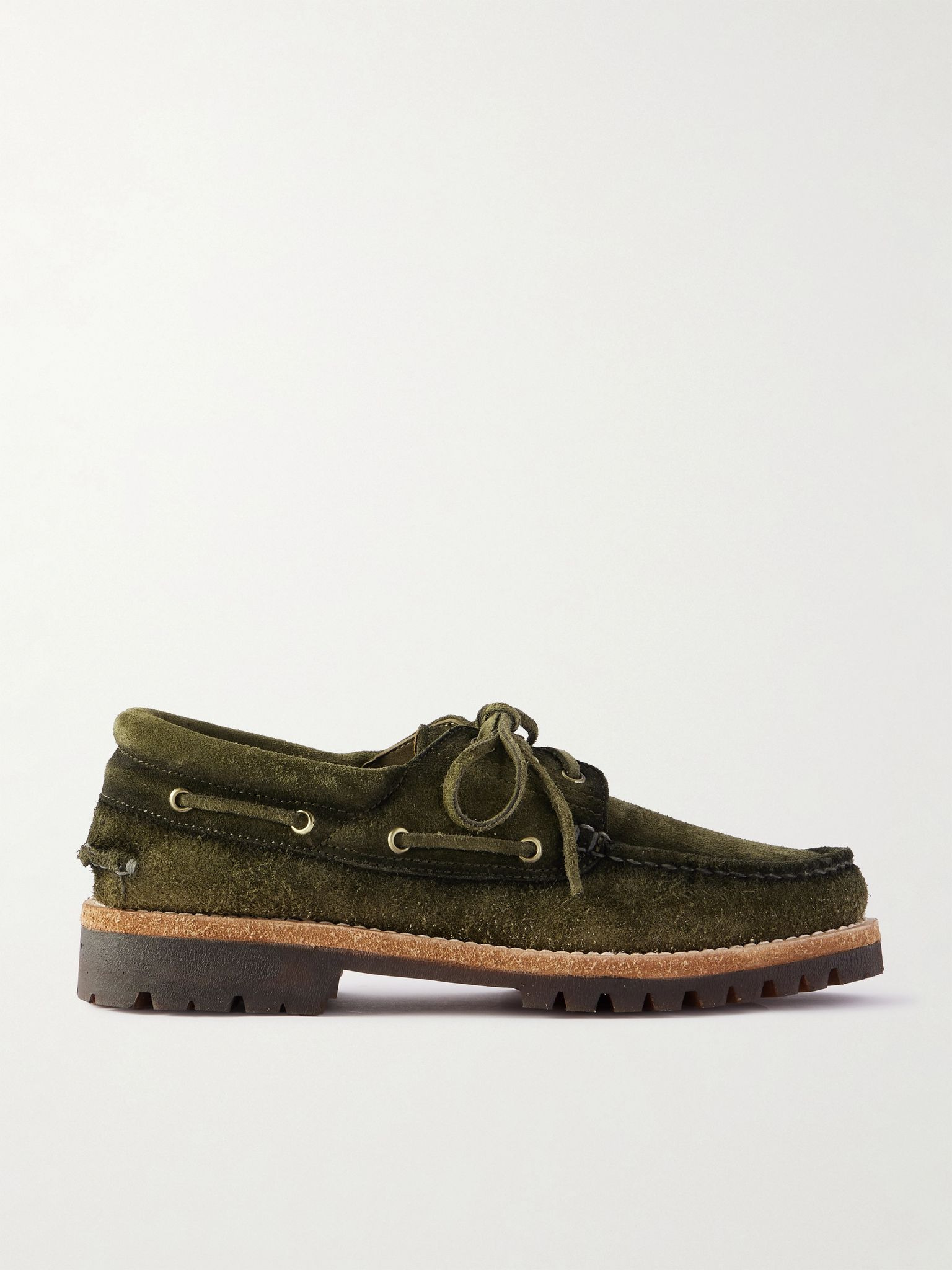 Heritage Flexi 001 Brushed-Suede Loafers Green - 1