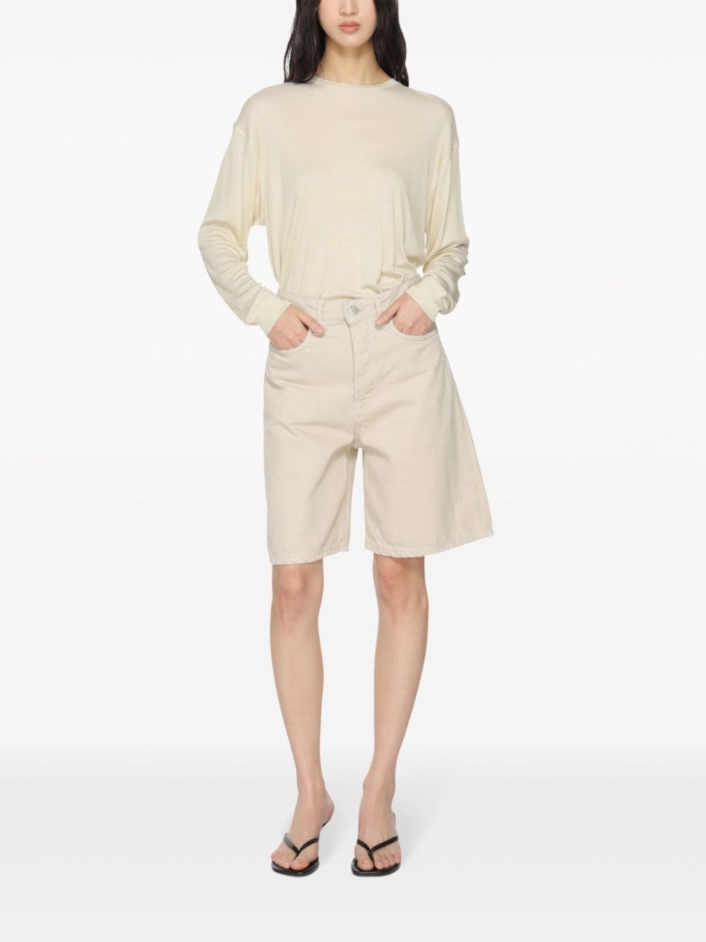 logo-patch cotton-blend shorts - 2