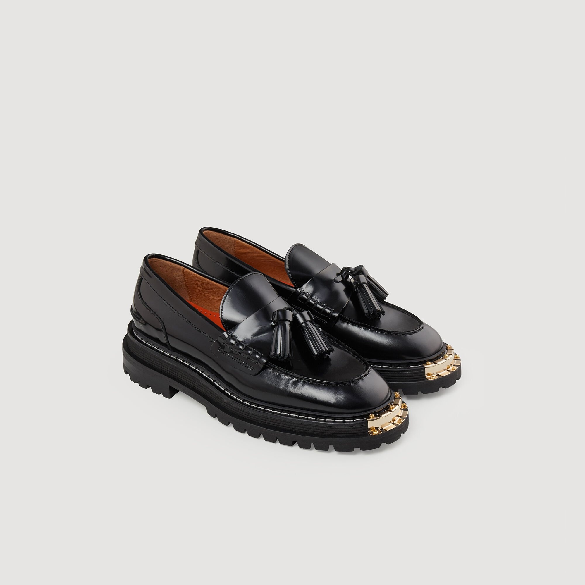 THICK-SOLED LEATHER LOAFERS - 3