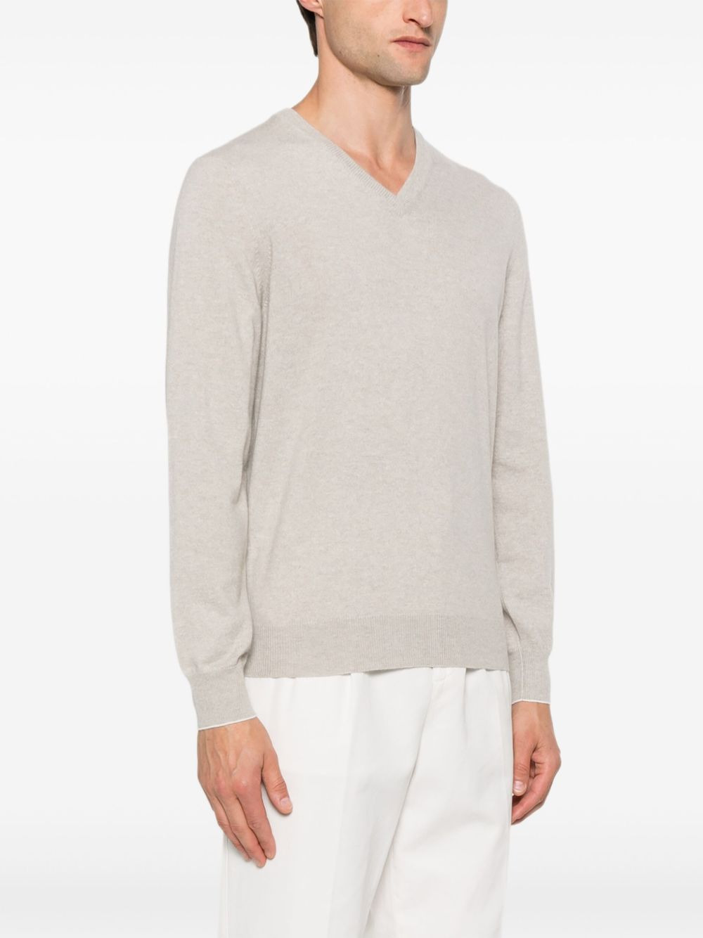v-neck cashmere sweater - 3