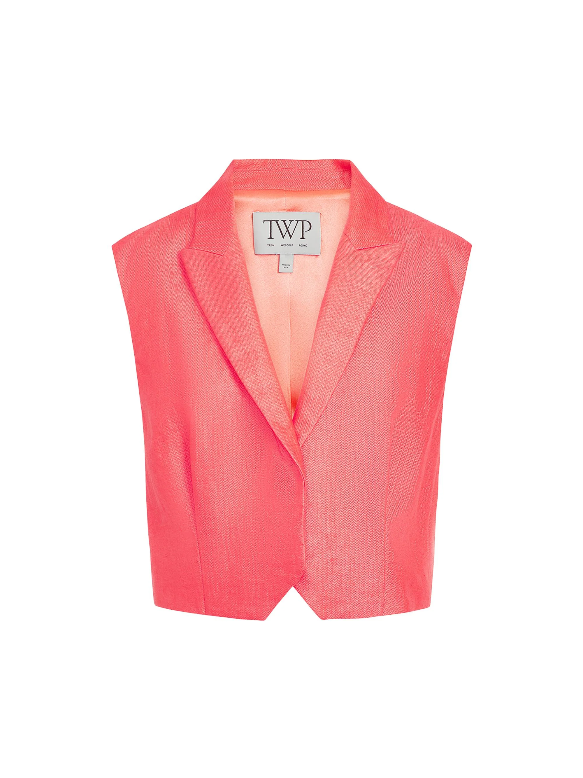 Women's Katie Linen-Blend Tailored Vest - Red - 1