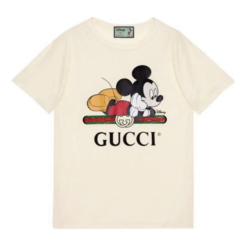 (WMNS) Gucci x Disney Mickey Mouse Logo Short Sleeve 492347-XJB7W-9756 - 1