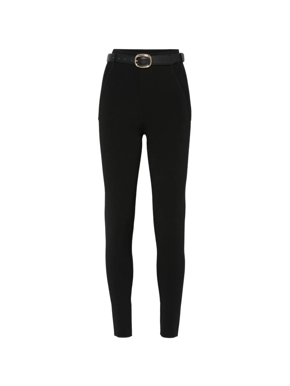 belted skinny-cut trousers - 1