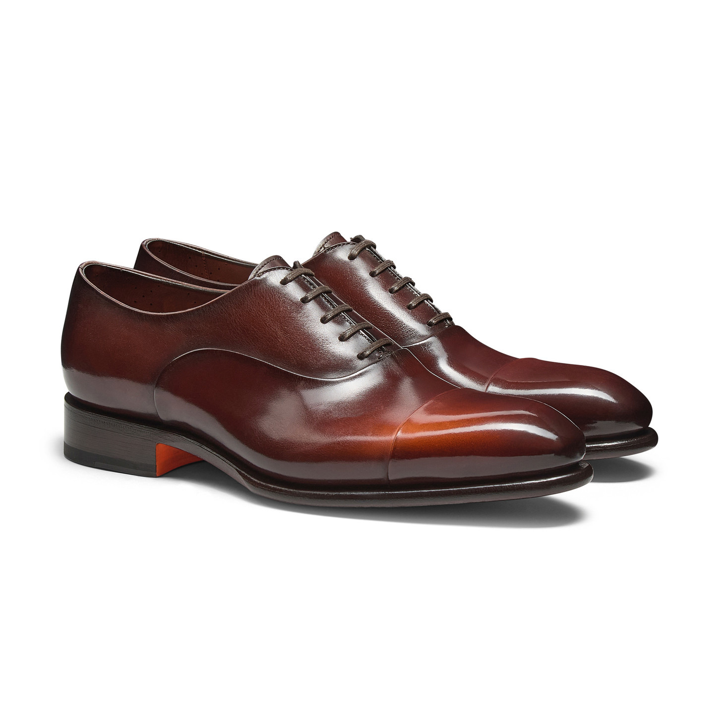Men's orange leather Oxford shoe - 2