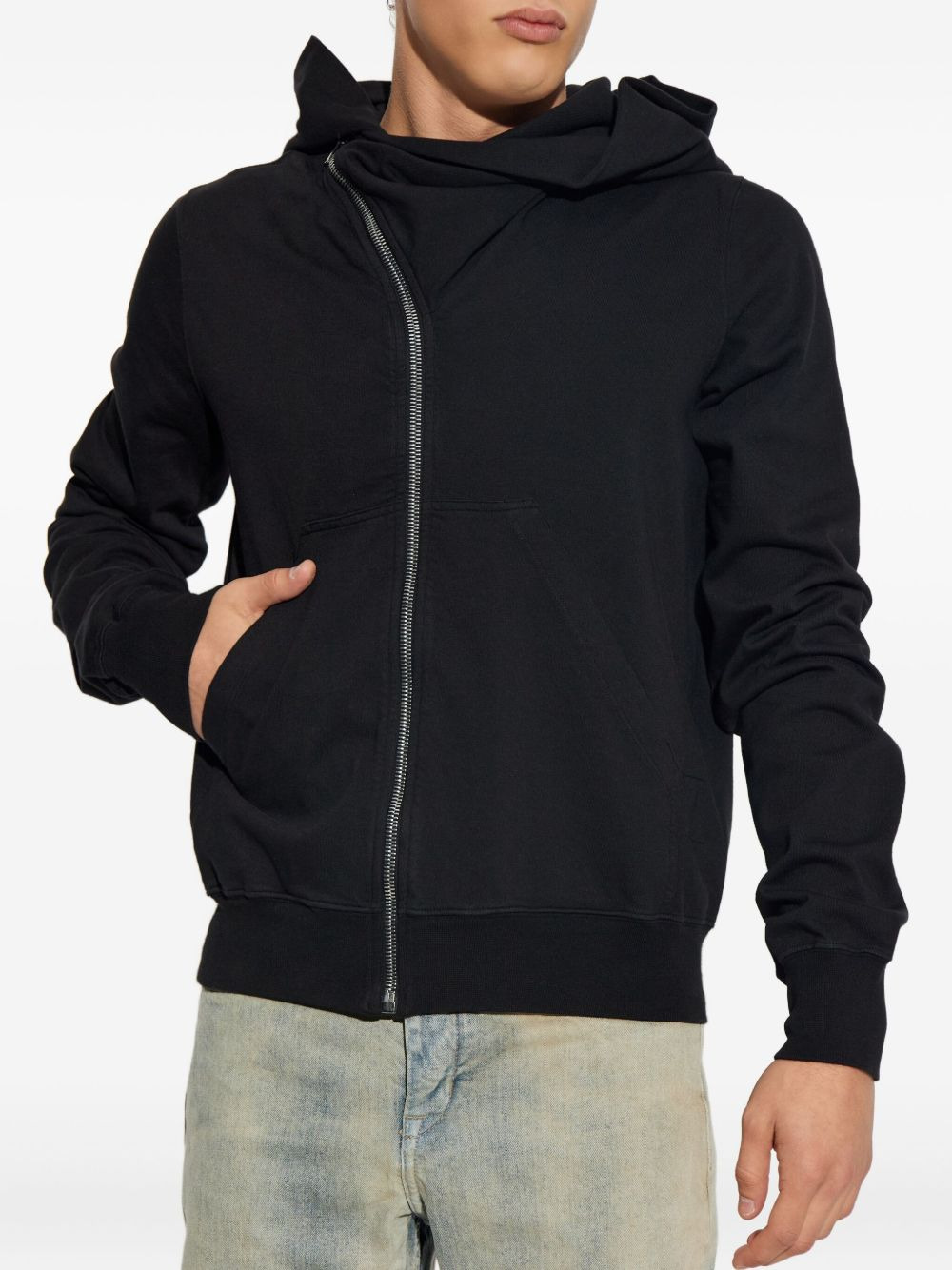 asymmetric-zip hoodie - 3