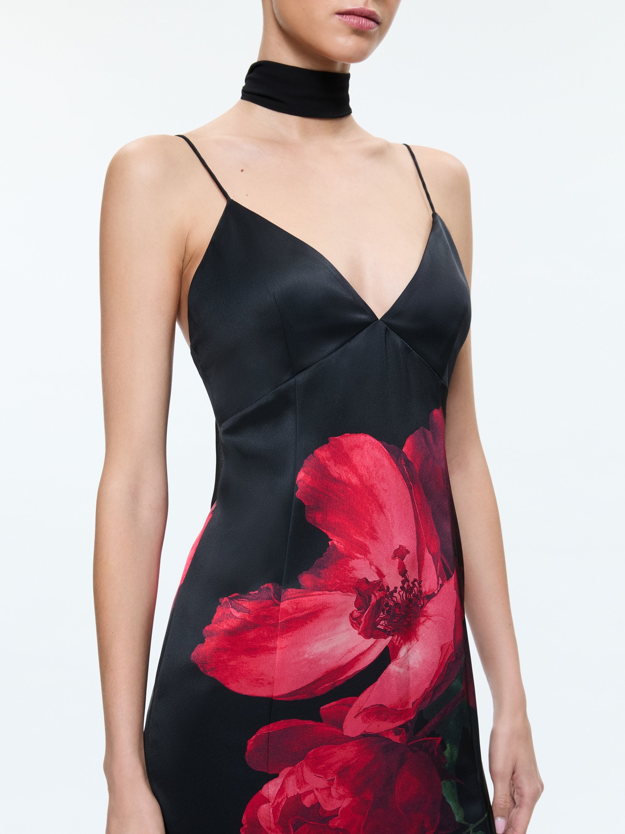 MONIKA CUT AWAY CAMI MAXI DRESS WITH SCARF - 3