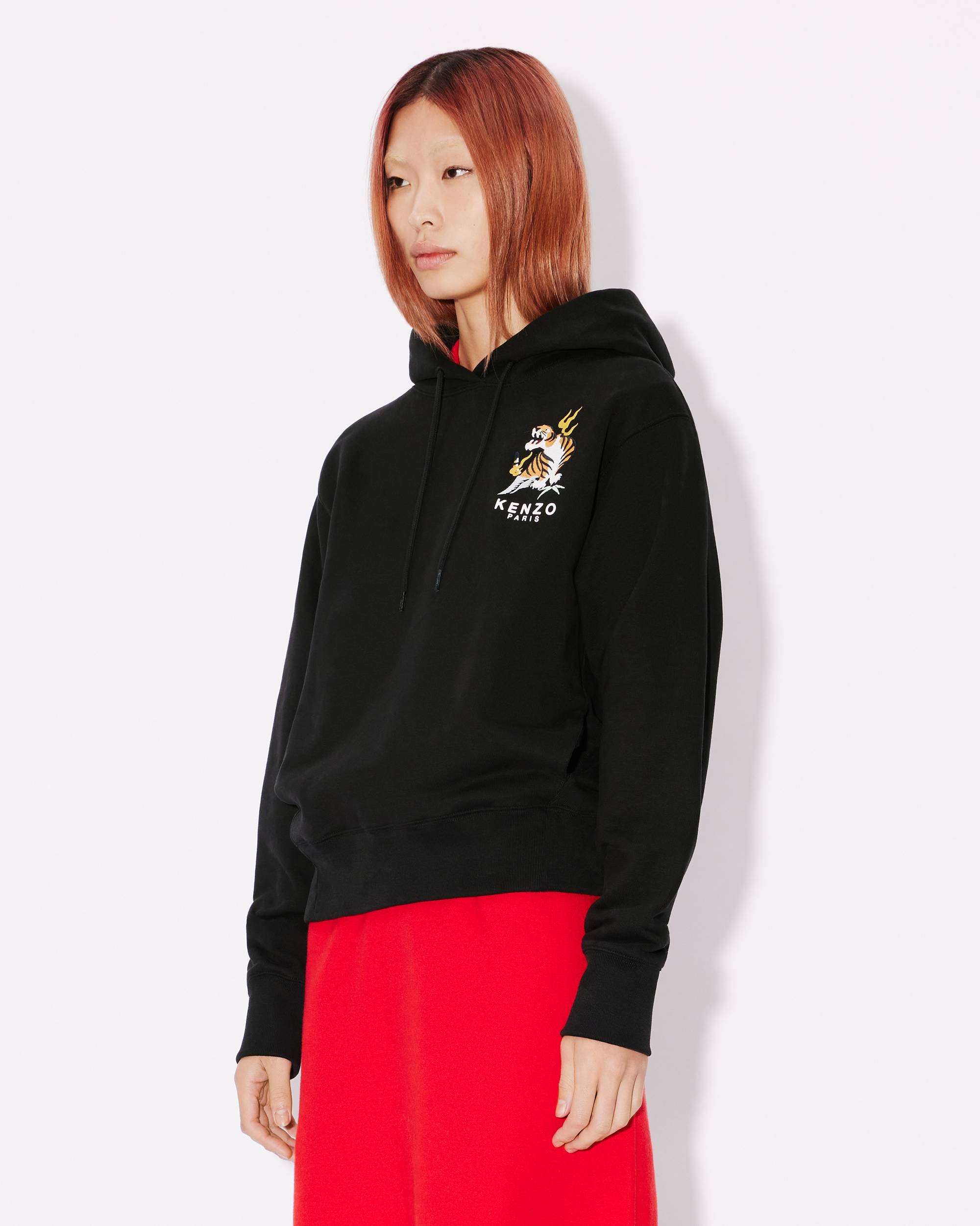 'Year of the Dragon' embroidered classic hoodie sweatshirt - 3