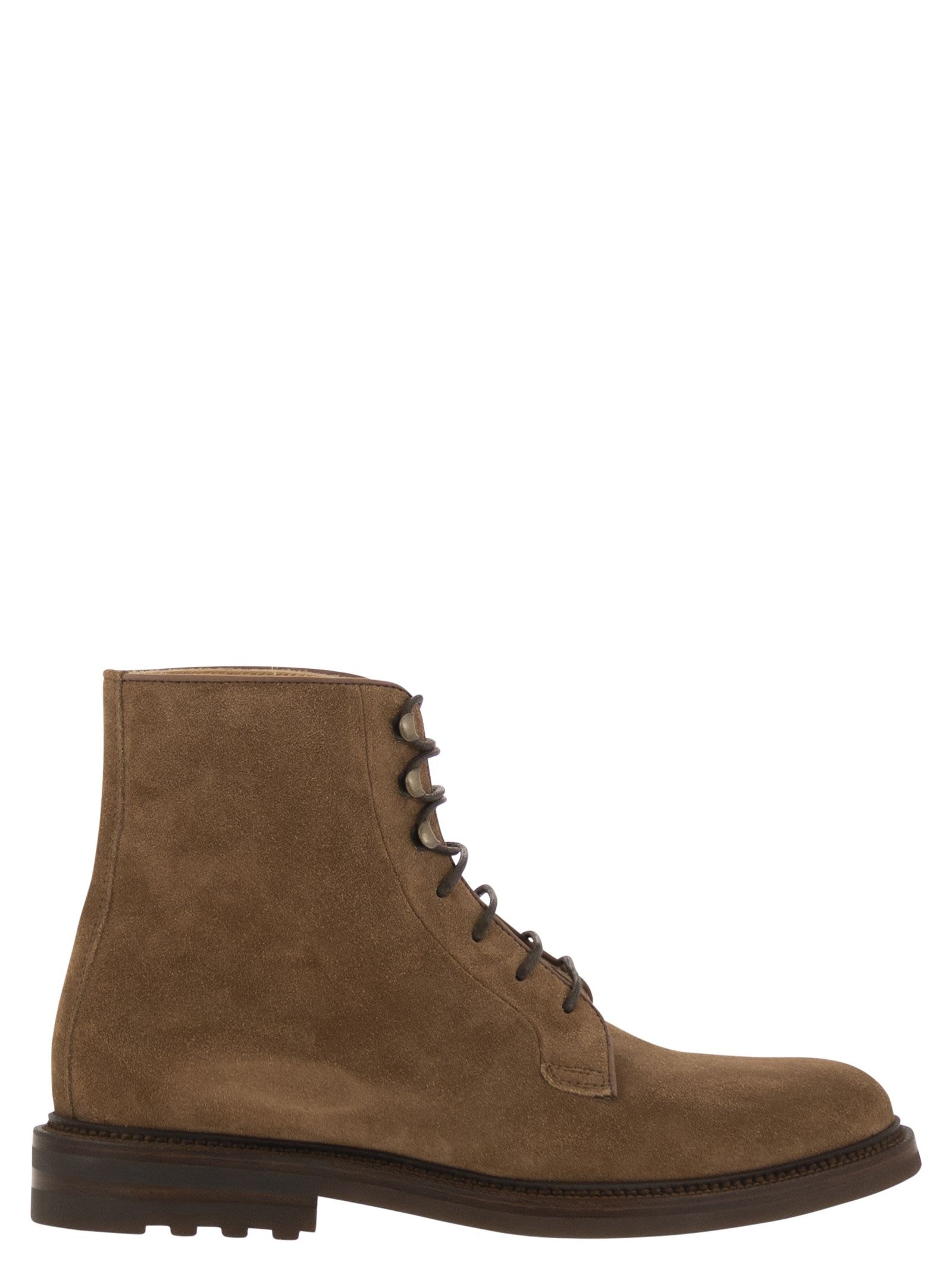 Brunello Cucinelli Men Suede Lace-Up Boot - 1