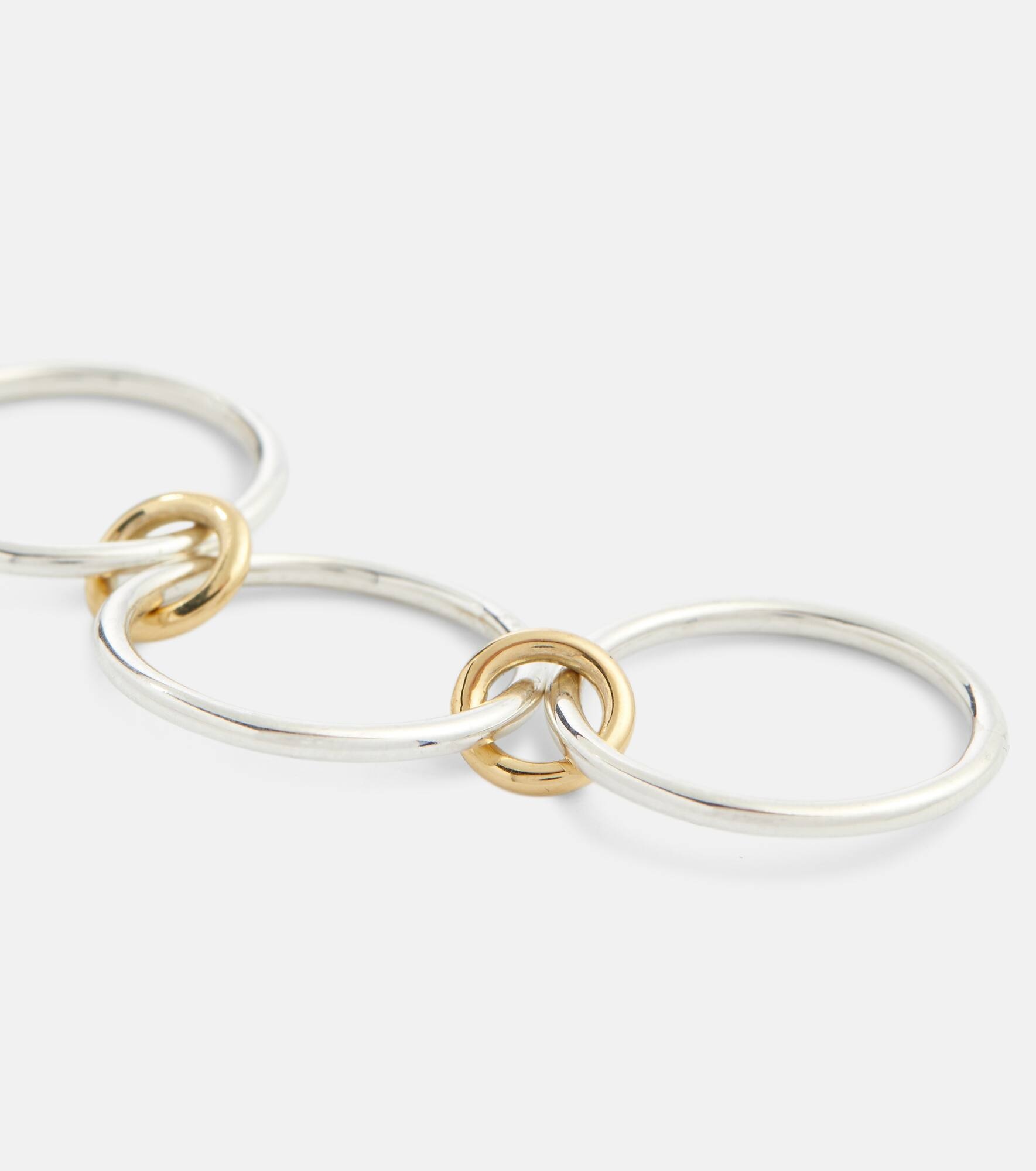 Solarium SG 18kt gold and sterling silver linked rings - 4