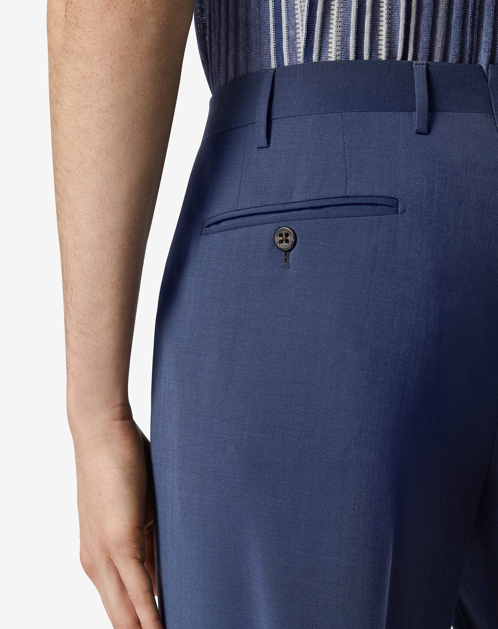Blue 120's stretch wool trousers - 5