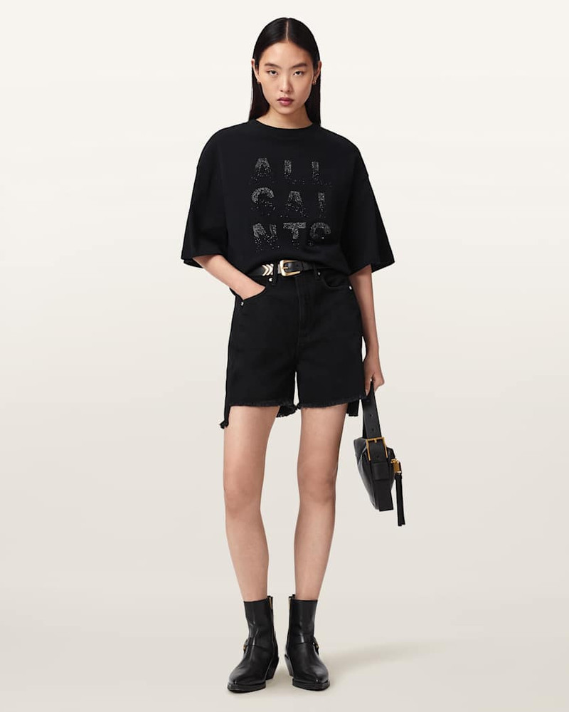 ALLSAINTS STACKS AMELIE OVERSIZED EMBELLISHED T-SHIRT outlook