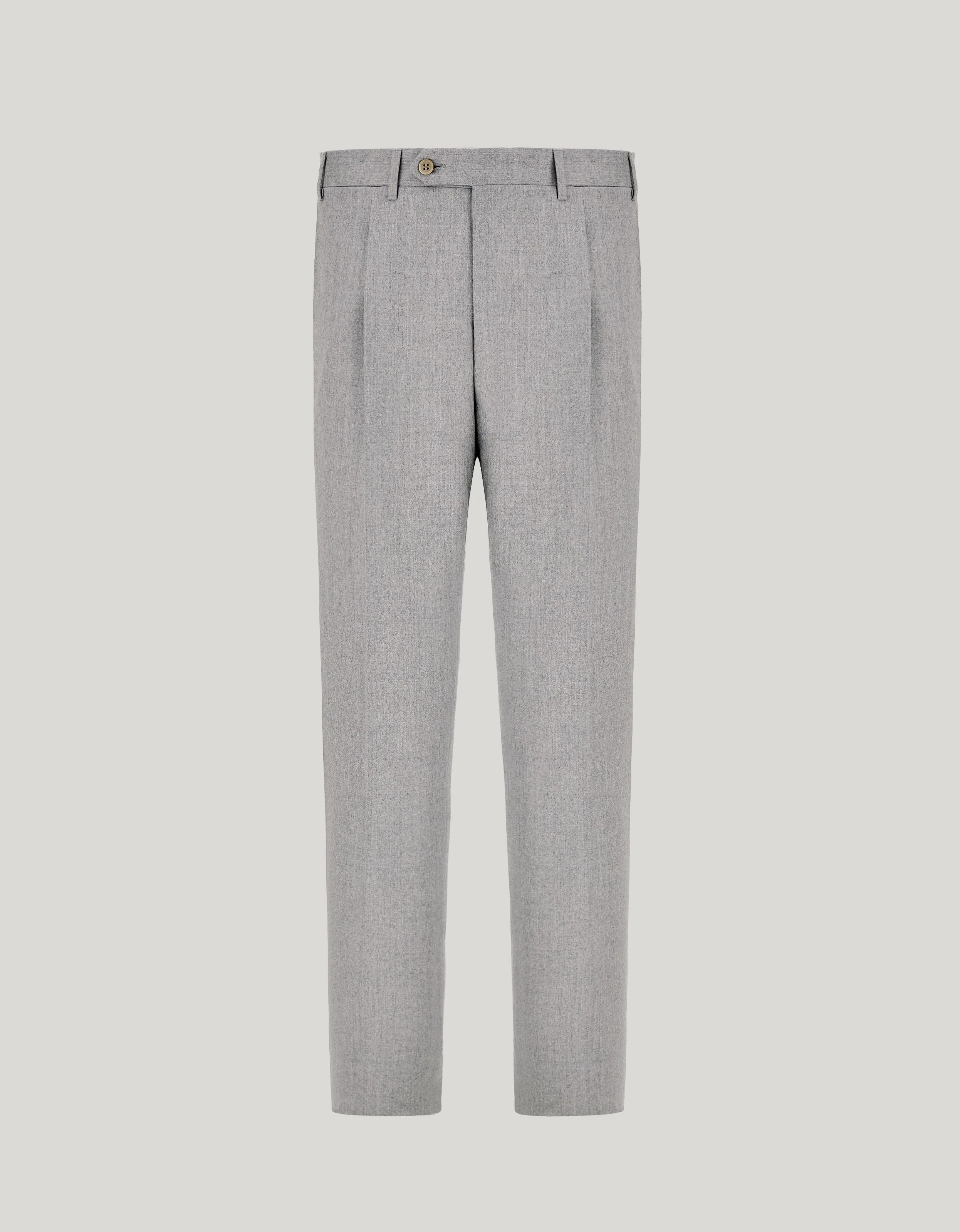 LIGHT GRAY HIGH-WAIST TROUSERS IN PURE WOOL - 1
