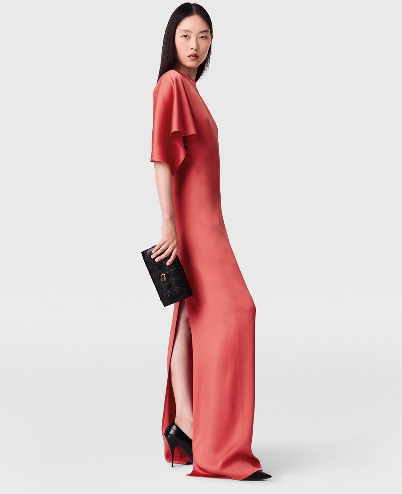 Handkerchief Sleeve Satin Dress 3