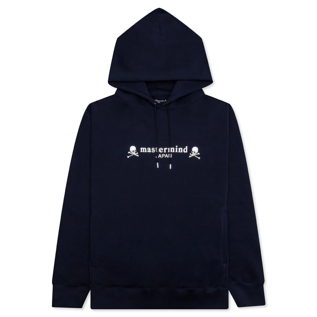 LOGO AND SKULL HOODIE - NAVY - 1