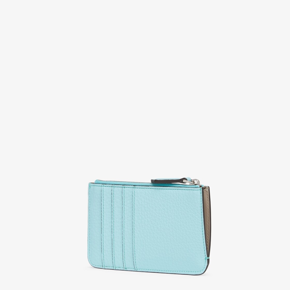 Fendi Roma key pouch with gusseted sides. The back features four card slots. Inside there is a pull- - 2