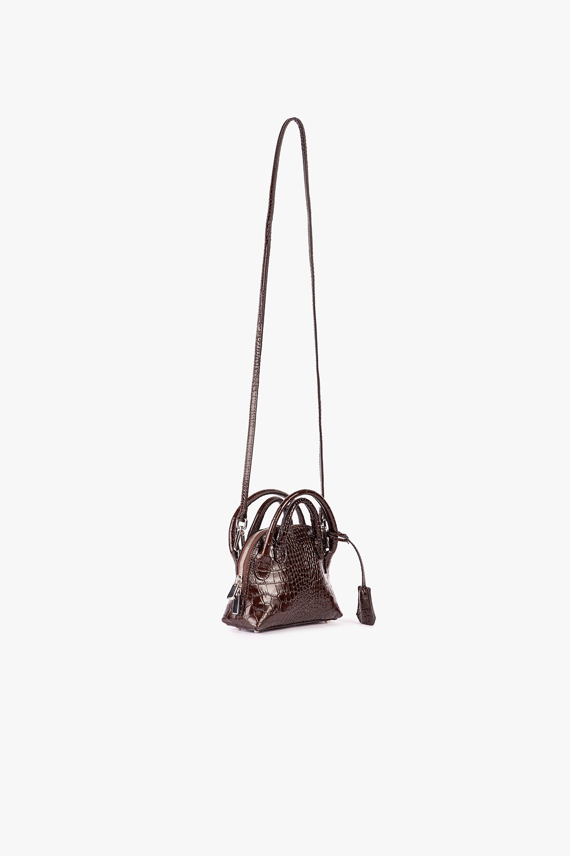 SMALL LIV DOUBLE HANDLE BAG BROWN 2