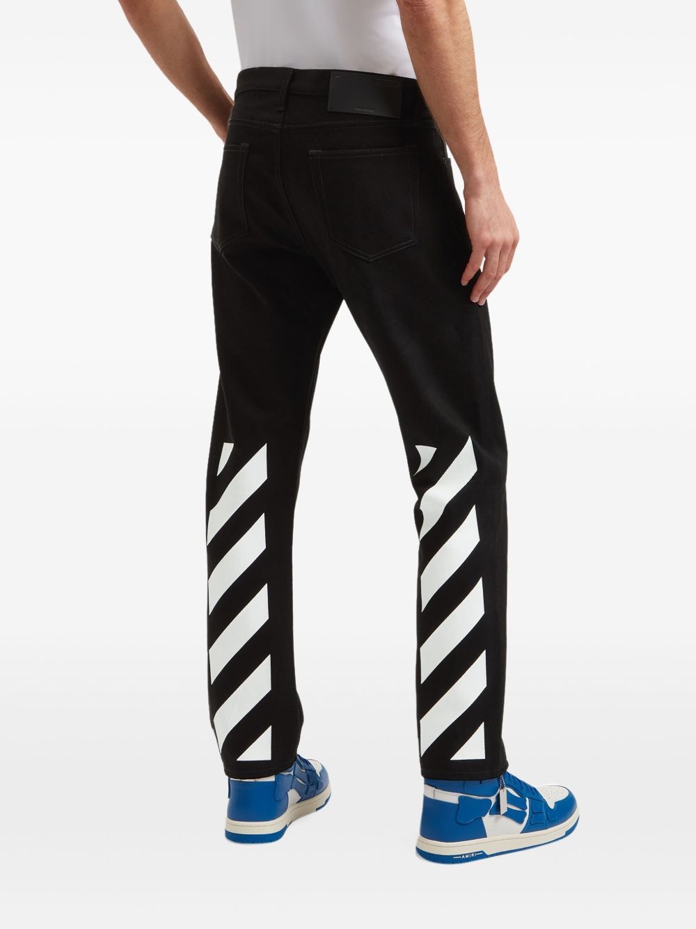 Diag-print straight-leg jeans - 4