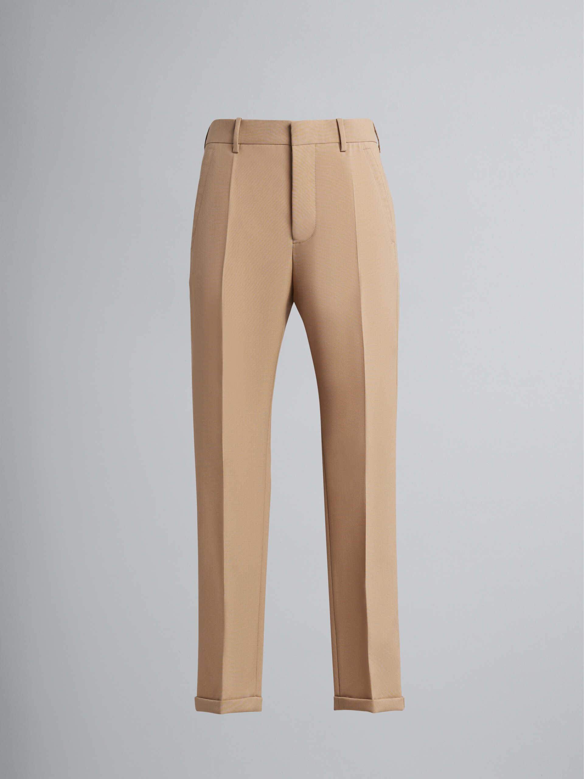 TROPICAL WOOL STRAIGHT-LEG TROUSERS - 1