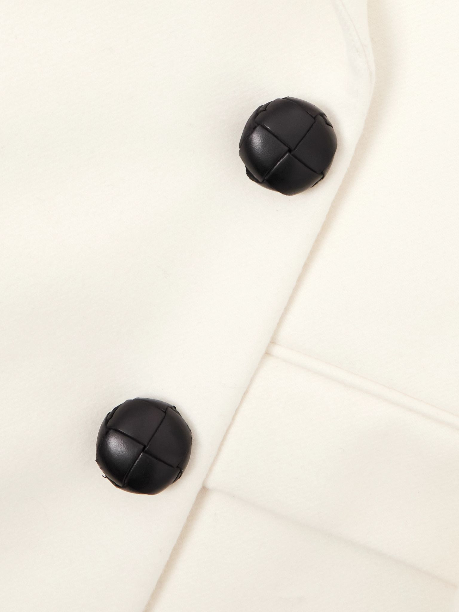 Oversized double-breasted wool coat White - 5