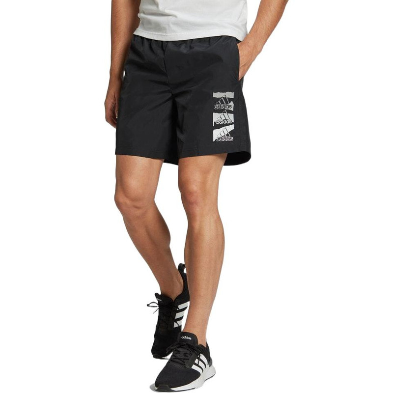 adidas Men's adidas Casual Sports Logo Woven Shorts Black HE1886 outlook