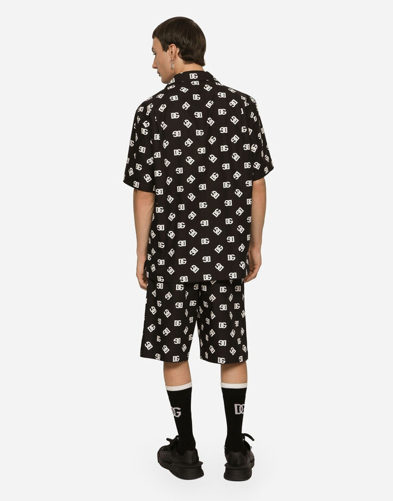 Cotton jogging shorts with DG Monogram print 5