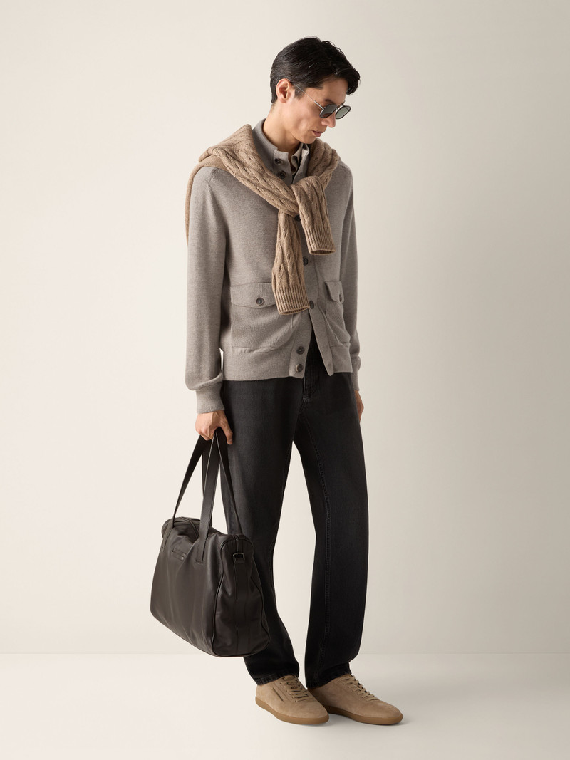 LIGHT TAUPE MÉLANGE CASHMERE BLOUSON 3