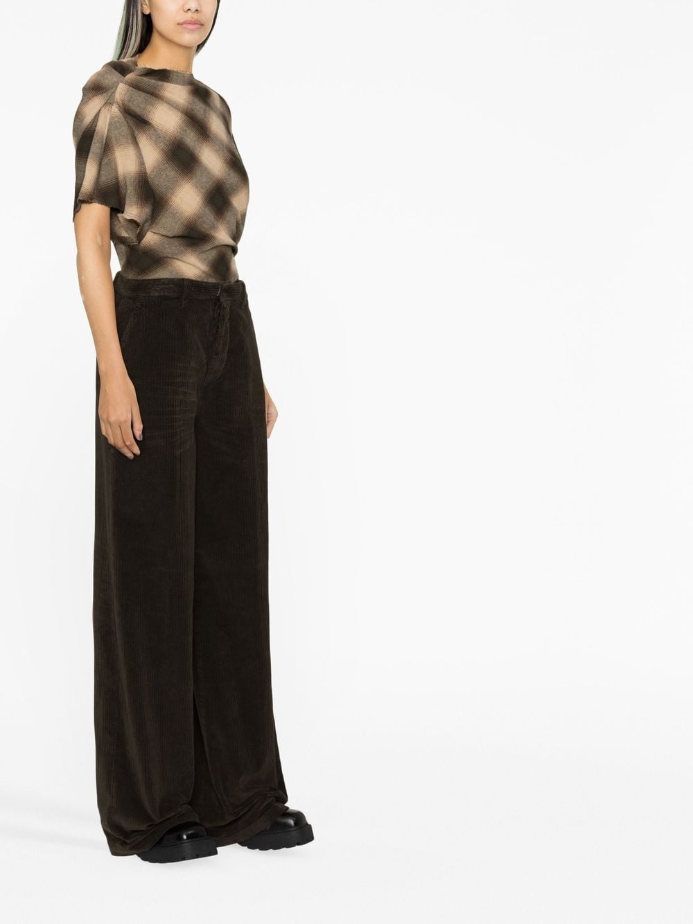 wide-leg corduroy trousers - 3