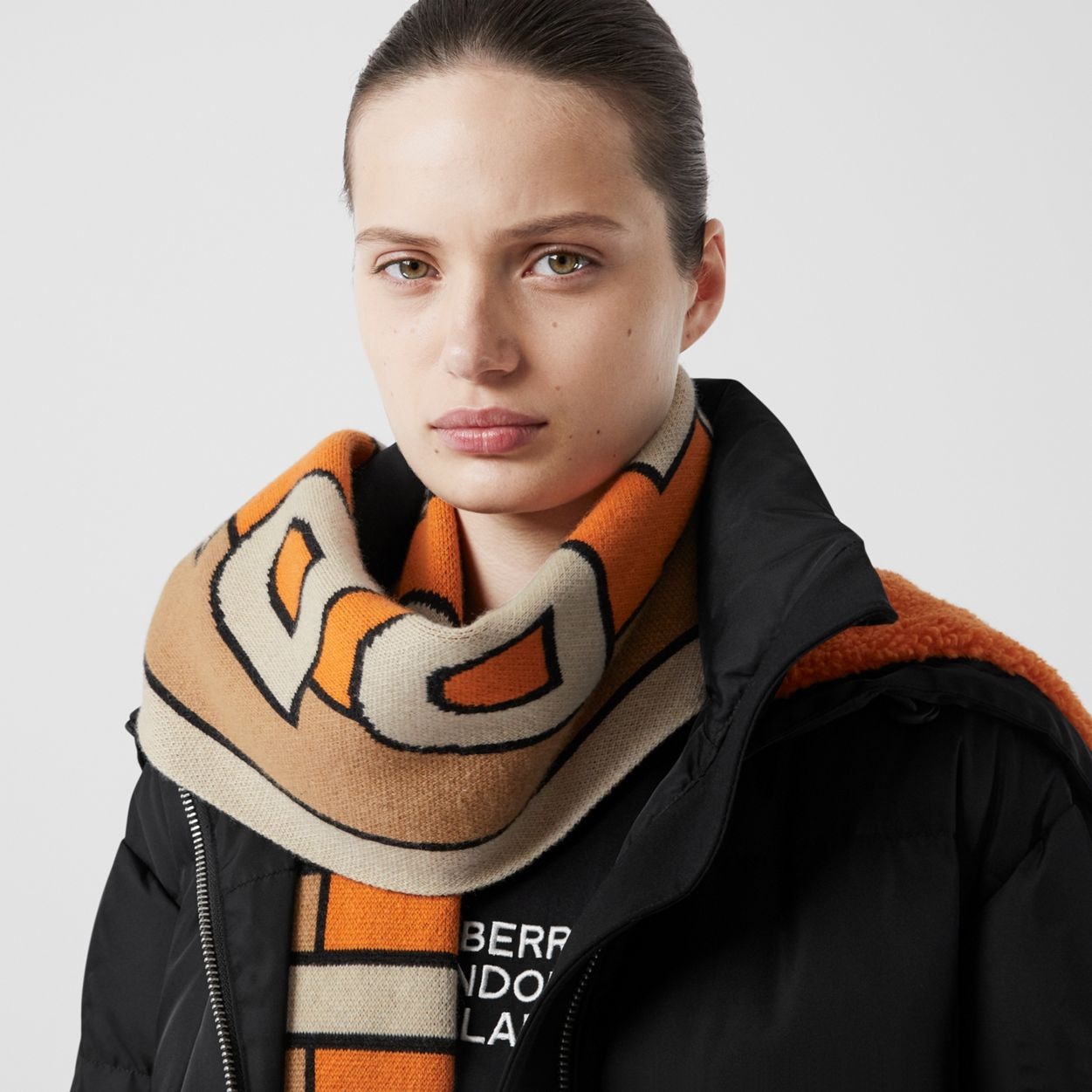 Logo Cashmere Jacquard Scarf - 3