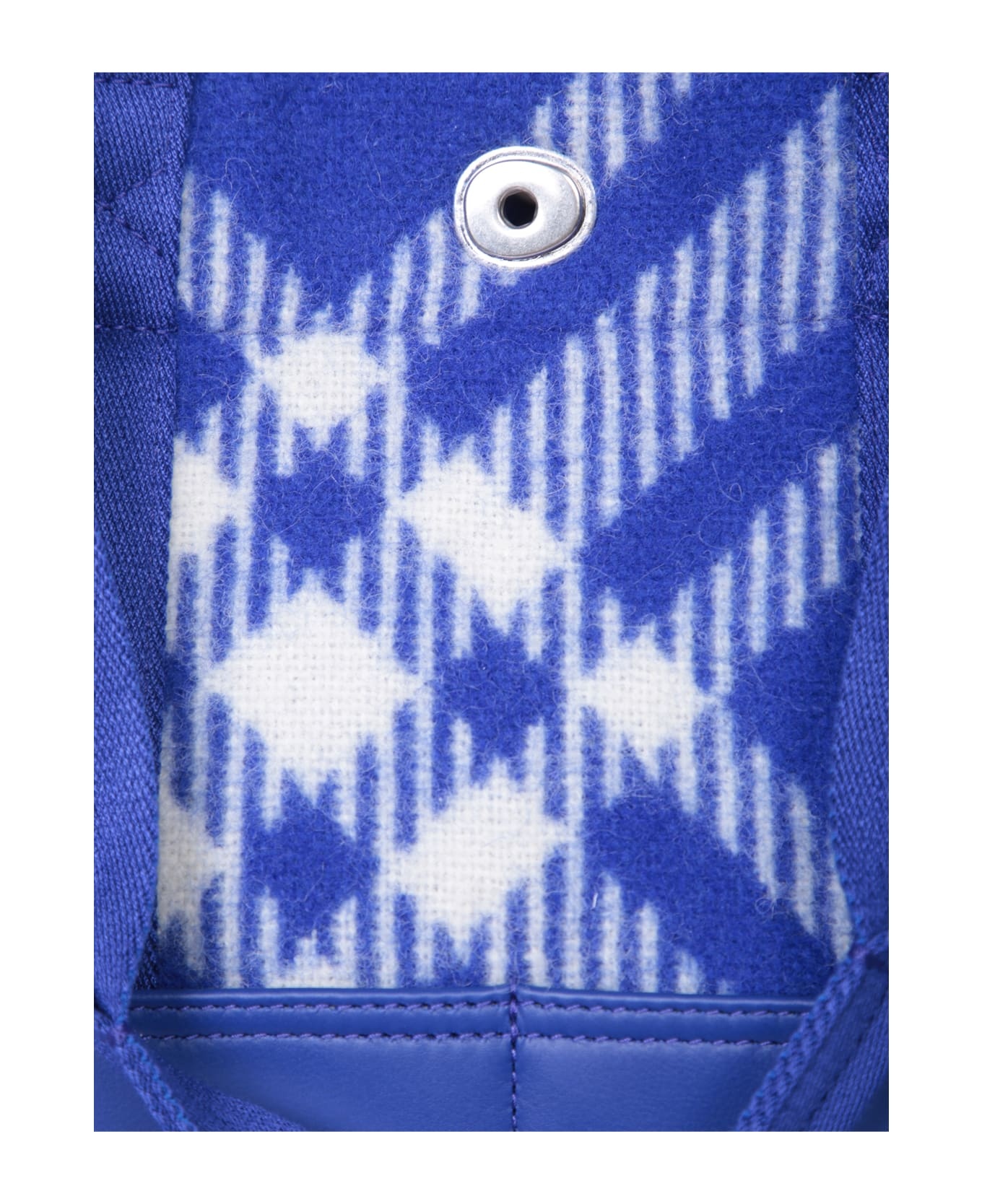 Blue Shopper With Check Motif - 3