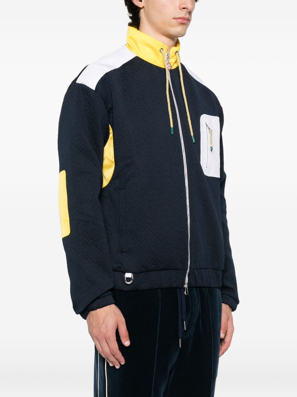 monogram-jacquard jacket - 3